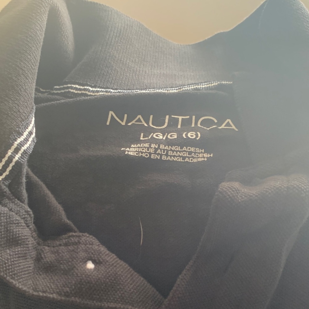 Nautica black Polo with White Trim